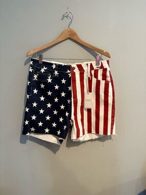 Judy Blue Americana High Waist Star & Stripe Shorts - Red, White, Blue